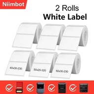 2rolls Niimbot B1/B21/B21Pro/B3S/B31 White Label Sticker Waterproof Oil Proof Label Paper 20mm-50mm