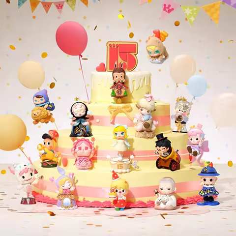 POP MART Celebrating The Moment POP MART 15TH ANNIVERSARY Series Mystery Box Genuine Blind Box Toys 