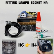 Ibright fitting bracket H4 complete package custom H6 to H4 beat mio fizr rx king vario supra univer
