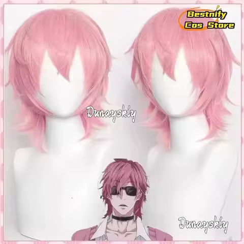 CosplayAnime Ayato Yuri Cosplay 36cm Pink Short Wigs Heat Resistant Synthetic Hair Anime Party Wig P
