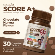 BabyPian Score A+ Vitamin Focus Minda - 30 Tablet Perisa Coklat Kua Untuk Kanak-Kanak 2 Tahun Ke Ata