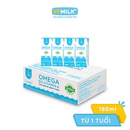 Sữa Dinh Dưỡng Tiệt Trùng VPMilk Omega Ít Đường dạng hộp cho bé trên 1 tuổi 180ml (thùng 48 hộp)
