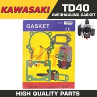 Kawasaki TD40 Overhauling Over Hauling Gasket Set 2 Stroke Grass Cutter Brush Cutter Lawn Mower Mawer Complete Spare Parts Accessories Cylinder Head Assembly Gasket Crankcase gasket Carb Gasket Carburator Gasket  Heavy Duty Happy Homes Trading Kaaz TD-40