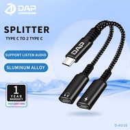 DAP D-AU16 Audio Splitter Type C to 2 Type C Support Charging & Listen - 1 Year Warranty