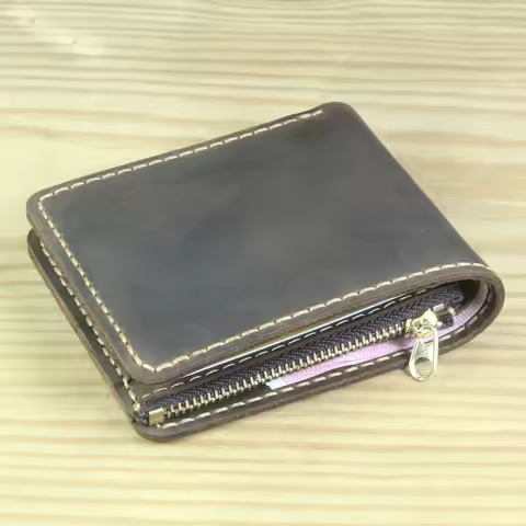 Luxury Handmade Genuine Leather Men Wallet Bifold Purse Male Wallets Short Money Clip Vintage Leathe