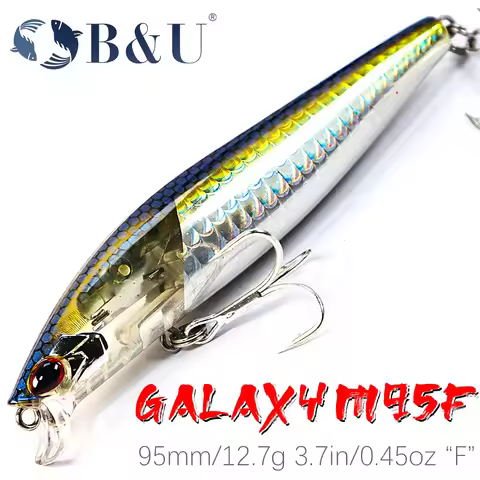 B&U JERK MINNOW 95mm 12.7g Floating Wobbler Slatwater Fishing Lure Minnow Lure Hard Bait Quality Pro