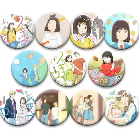 Round Handmade Brooches Anime Skip and Loafer Enamel Pins Iwakura Mitsumi Shima Sousuke Cartoon Badg