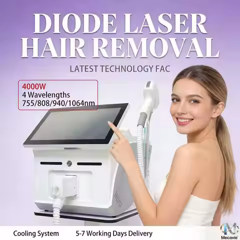 Professional FAC 808NM Diode Laser 4Wave Hair Removal Machine Portable Soprano Titanium 4000W Epilat