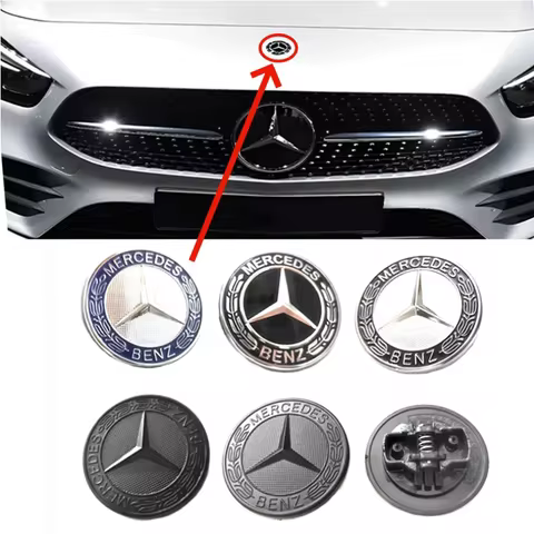1pcs 57mm car aluminum hood emblem front badge modification accessories suitable for Mercedes Benz A