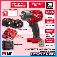 Milwaukee FMTIW2F12-502X / FMTIW2F12-0X0 M18 FUEL™ Gen II Mid-Torque Impact Wrench 1/2" 881Nm