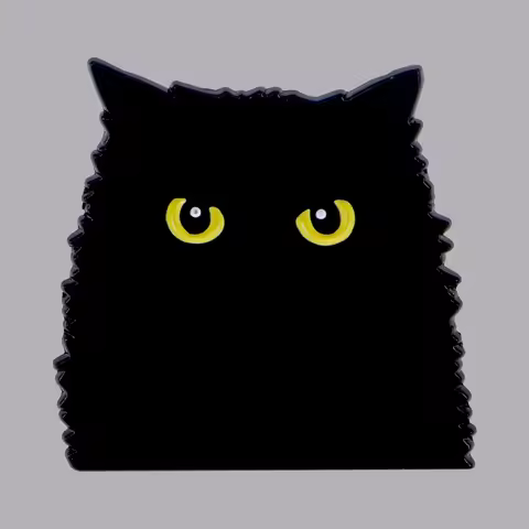 Black Cat Cute Enamel Pin Animal Big Eyes Cat Brooch Pines Lapel Pins Badge on Backpack Clothing Acc