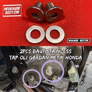 2pcs STAINLESS axle oil bolts Honda automatic axle oil bolts Honda automatic axle oilRings
