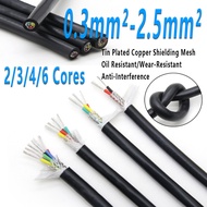 0.3mm²-2.5mm² Multi-Core Flexible Silicone Screened Cable Shielded Wire 2-6 Core