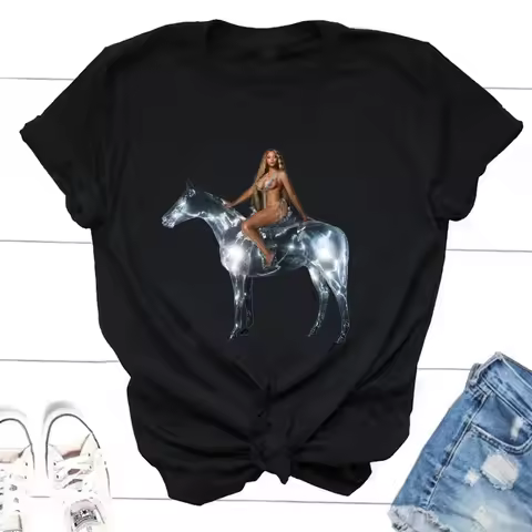 Beyonce Renaissance World Tour Cotton T-Shirt 2023 Cotton Short Sleeve T Shirt Harajuku Streetwear G