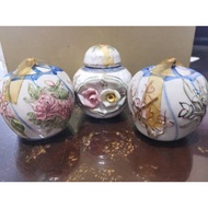 3 small flower China porcelain tea box
