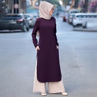 Women  Muslimah Suit  Tops &amp; Pants  Plus Size Seluar Muslim Long Blouse Slack Baju Kurung  Set Warda