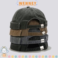 WEY Brimless Docker Cap, Rolled Cuff Harbour Hats Cotton Skullcap Hats, Versatility Adjustable Washe