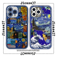JM CASE Van Gogh aesthetic square edge iphone CASE 6plus/6s/6splus/7/7plus/8/8plus/x/xs/11/12/pro/ma