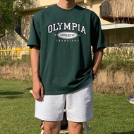 OLYMPIA Athletic Print Oversized Tshirt 100% Heavy Cotton 280g T-shirt Korean Style Athletic T-shirt