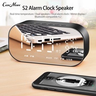 Wireless Sound Box Bluetooth-compatible 42 LED Large Screen Dual Alarm Clock Surround Sound Effect Music Player Wireless Portable Clock Speaker Home Supply