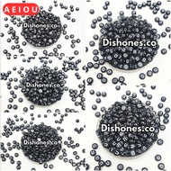 (100 PCS) Black Round Beads Vocal Letters aeiou / AI Beads / Vocal Letter Beads / Letter Beads / aei