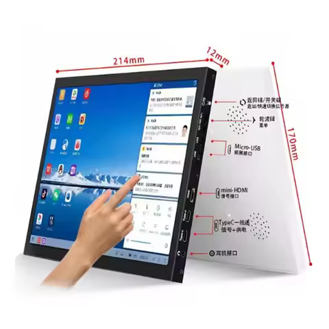 9.7 Inch 2K Touch Screen Portable Monitor HDMI-Compatible LCD for Raspberry Pi Orange Pi Windows PC