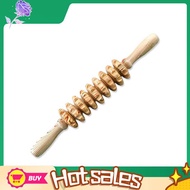 saob9-Wheel Wooden Abdomen Massage Roller Fitness Roller Stick