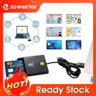 【Ready Stock】Zoweetek EMV USB 2.0 ISO 7816 Smart Card Reader for ID IC ATM Smart Card ZW-12026-1