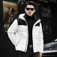Down Jacket Men Winter New Style Thickened Warm White Duck Down Casual Hooded Bread Jacket Trendy Jacket Men