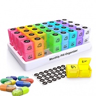 31 Days Pill Box AM/PM Month Medicine Storage Box|Portable Sealed Moisture-Proof|BPA Free Pill Organ