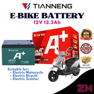 TIANNENG 12V12Ah Electric Bicycle Battery E-Bike Scooter Battery New Battery 6-DZF-12.3