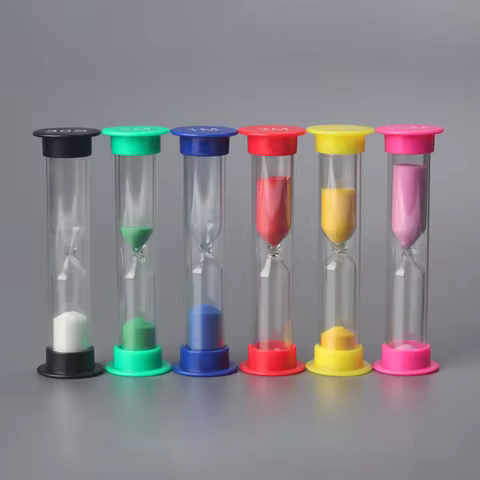 6pcs Creative Hourglass Timer Colorful Sand Timers Plastic 30s/1/2/3/5/10mins Sand Clock Timer Kitch
