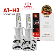 2 PCS (Pair) Car Led Headlights Fog Headlamp Socket H3 AYOTO Watt35 Single Beam