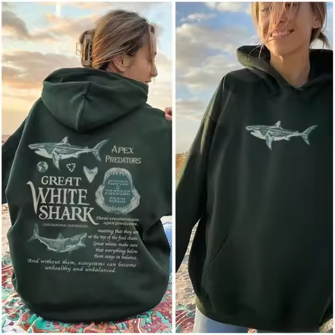 Great White Shark Hoodie Shark Sweatshirt Shark Conservation Hoody Marine Biologist Hoodie Unisex Sh