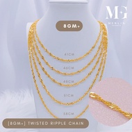 Merlin Goldsmith 22K 916 Gold Twisted Ripple Chain (8GM+/-)