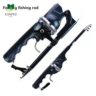 ALANFY Fish Pole Reel Combo, Foldable Telescopic Fishing Rod, Mini with Fishing Line 131cm Spinning 