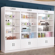 HY/🔥Cosmetics Display Cabinet Display Cabinet Made of Glass Commercial Glass Door with Lock Display Case Container Produ
