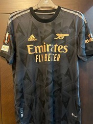 2022/23 Arsenal Away Authentic Shirt 阿仙奴 黑色作客球衣 (球員版）M碼 連#10金色球會印字 及 歐霸章