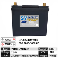 SY Battery แบตเตอรี่สำหรับรถยนต์ แบบลิเธียมฟอสเฟต LiFePO4 12V 25-100 Ah เหมาะสำหรับรถ เรือ รถบรรทุก 1000-14000 CC ใช้แทนแบตเดิม