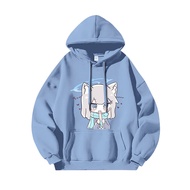 เสื้อสเวตเตอร์ฮู้ดชายร่วมมือกัน Blue Archive เสื้อคลุมกันหนาวแบบสวมหัวทรงหลวมสบาย ๆ สำหรับฤดูใบไม้ร่