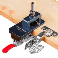 1 Set 35mm Door Hinge Jig, Aluminum Cabinet Hinge Jig, Precision Locking Dual Jig Fixed Hinge Drill 