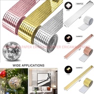 mosaic wall sticker self adhesive DIY glass mirror stickers party kitchen silver gold background