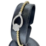 二手女士鑽石手鐲，18K黃金/18K白金，0.43克拉，8.7克，17公分。