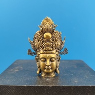 Brass Solid Game Black Mythical Spirit Jeepsattva Zhunti Buddha Mother Bodhisattva Buddha Head Statu