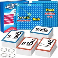 Torlam Math Flash Cards + Math Board, Multiplication Flash Card Times Table Chart, Math Manipulative