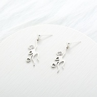 【Angel & Me】可愛 猴子 Monkey s925 純銀 耳環 (可改夾式)
