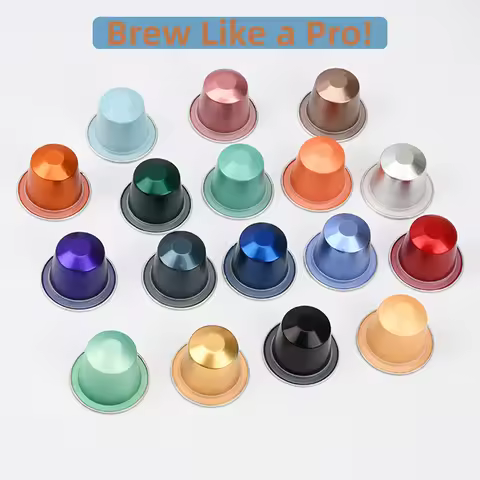 100pcs Disposable Nespresso Compatible Pods Empty Aluminum Foil Coffee Capsule with Self Adhesive Se