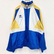 Used errea long-sleeved track jacket, full-zip jersey with one-point logo, blue, size L