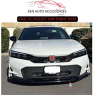 CIVIC FE FACELIFT 2025 SWA FRONT LIP, FRONT DIFFUSER BODYKIT FRONT SKIRTING