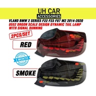 Vland BMW 2 Series F22 F23 F87 M2 2014-2020 0552 Dragon Scale Design Dynamic Tail Lamp With Signal R